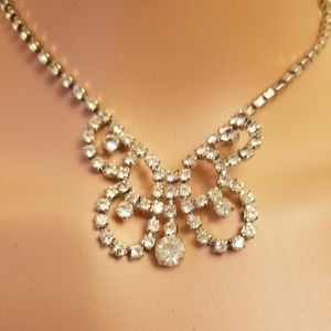 Stunning Vintage Butterfly Rhinestone Necklace